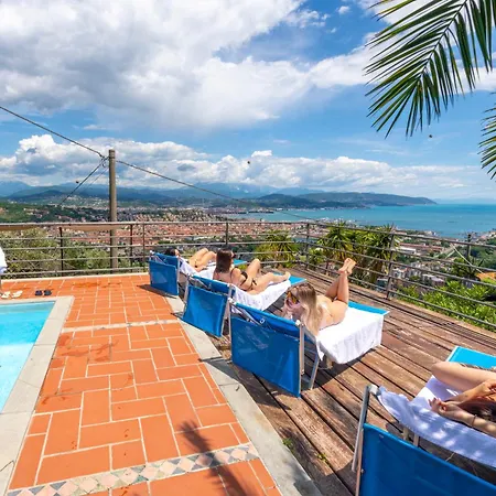 Villa Le Palme-Pool, Garden, Terrace & Sea View Villa La Spezia
