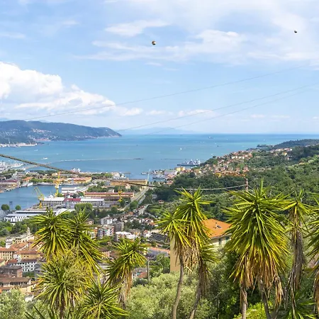 Le Palme-pool, Garden, Terrace & Sea View Villa La Spezia