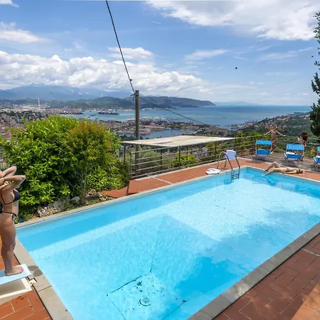 Villa Le Palme-pool, Garden, Terrace & Sea View