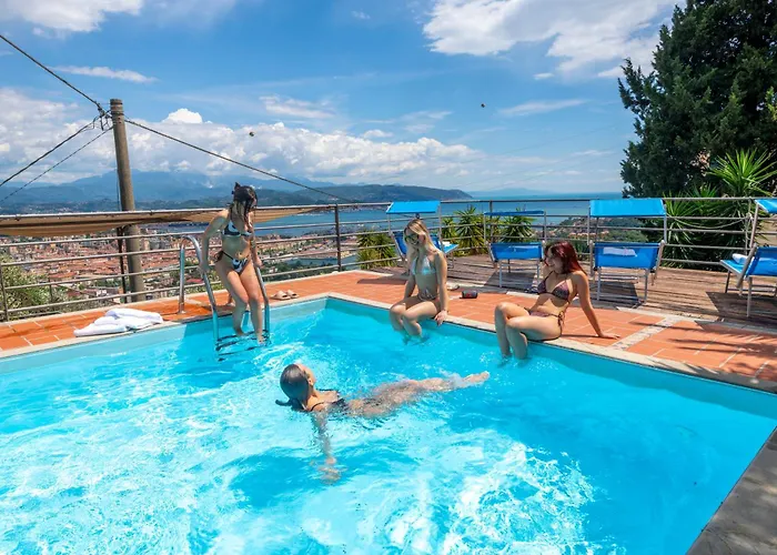 Le Palme-pool, Garden, Terrace & Sea View