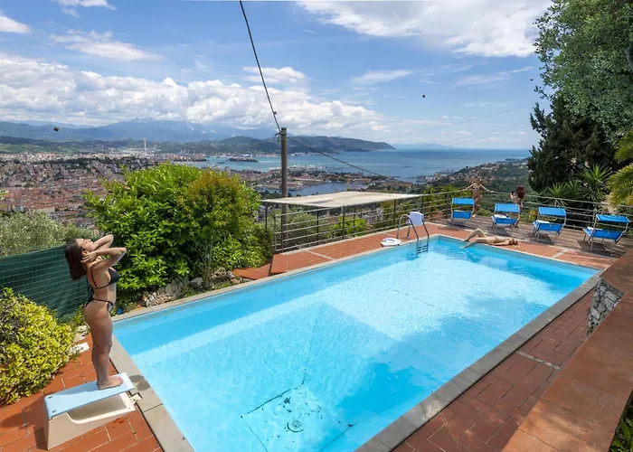 Villa Le Palme-pool, Garden, Terrace & Sea View